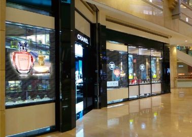 Indoor P7.81 Kaca Transparan LED Display Untuk Shopping Mall Kaca